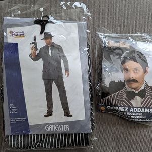 Gomez Addams Halloween costume suit wig medium